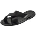 Prada Black Patent Leather Logo Slide Sandals