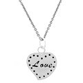 Sterling Silver 'Love' Heart-shaped Necklace