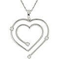 18k White Gold 1/6ct TDW Diamond Heart Necklace