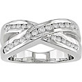 14k White Gold 3/8ct TDW Diamond Criss-Cross Ring