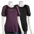 To The Max Women's Chiffon Yoke Jersey Top