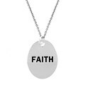 Sterling Silver Oval 'Faith' Necklace