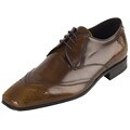 Prada Men's Brown Leather Perforated Oxfords