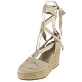 Prada Beige Canvas Ankle Wrap Espadrilles