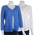 212 NY 2-button Scoop Neck Flyaway Cardigan