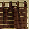 Coffee Jute Stripe Curtain Panel (India)