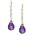 Sterling Silver Amethyst Briolette Earrings
