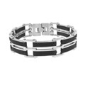 Stainless Steel and Rubber Men's Bracelet