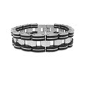 Stainless Steel and Rubber Men's Bracelet