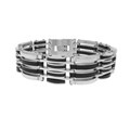 Stainless Steel and Rubber Men's Bracelet
