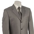 Famous NY Maker Men's Grey Sharkskin 3-button Suit