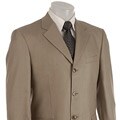 Famous NY Maker Men's Tan Wool and Silk Suit