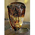'Amber Light of Guadalupe' Glass Candleholder (Mexico)