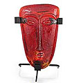 Medium 'Red Crystal' Blown Glass Candleholder (Mexico)