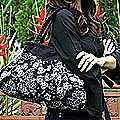 Cotton Handbag 'Floral Night' (Thailand)