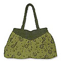 Cotton Handbag 'Green Daisies' (Thailand)