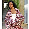 Silk 'Wine Garden' Batik Shawl (Indonesia)