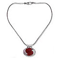 Sterling Silver Carnelian Necklace 'Royal Amulet' (India)