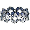 14k White Gold Marquise Blue Sapphire Eternity Band
