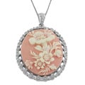 Sterling Silver Flower Cameo Necklace
