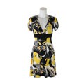JFW Women's Yellow and Black V-neck Missy Dress