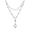 Sterling Silver Pink Coin Pearl Layered Necklace