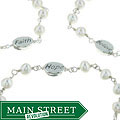 Sterling Silver White Pearl Inspirational Bracelet