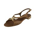 Prada Brown Leather Slingback Flat Sandals