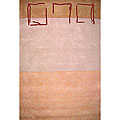 Ivory Deco Squares Wool Rug (7' Round)