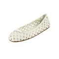 Prada White Suede Woven Flats