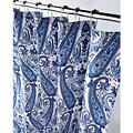 Elegant Blue Paisley Canvas Shower Curtain
