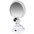 Battery/ AC Powered Lighted 9X Swivel Travel Mirror