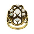 14k Yellow Gold and Opals Cluster Ring