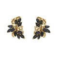 14k Yellow Gold Sapphire Cluster Earrings