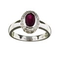 18k White Gold Ruby and 1/3ct TDW Diamond Ring