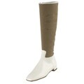 Prada Women's White Logo Jacquard Canvas Boots