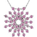 14k White Gold Pink Sapphire Flower Necklace