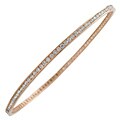 14k Pink Gold over Silver Oversized CZ Bangle