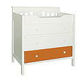Anna Orange and Antique White 3-drawer Changer