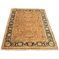Indo Agra Hand-knotted Brown Wool Rug (9'3 x 11'8)
