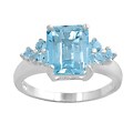 Sterling Silver Emerald-cut Sky Blue Topaz Ring