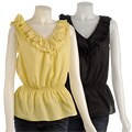 Destination LA Ruffled Neck Sleeveless Top