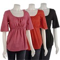 Destination LA 1/2-sleeve Top with Braided Belt