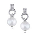 10k Gold FW Pearl and Diamond Earrings (9-10mm)