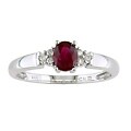 10k White Gold Ruby and Diamond Accent Ring