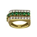 18k Gold Emerald 1 2/5ct TDW Diamond Estate Ring (G, VS2)