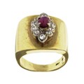 14k Yellow Gold Ruby 2/5ct TDW Diamond Estate Ring