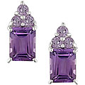 Sterling Silver Amethyst and Rose de France Earrings