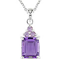 Sterling Silver Amethyst and Rose de France Necklace