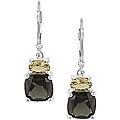 Sterling Silver Smokey Quartz and Citrine Earrings